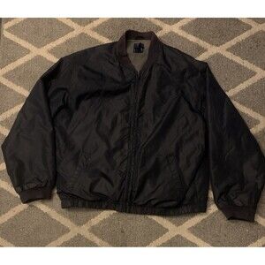 Retro Chaps Ralph Lauren Full Zip Windbreaker Jacket Navy Blue Size XL HTF